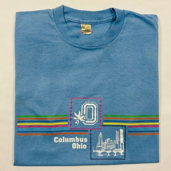Vintage 1980’s Columbus Ohio State Single Stitch Short Sleeve Tee - Picture 1 of 7